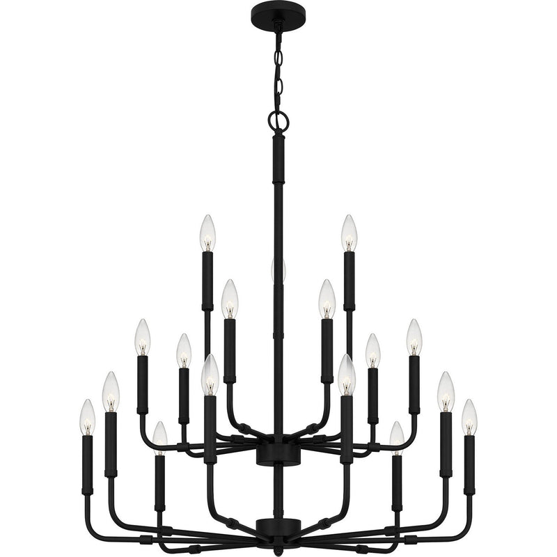Abner 18-Light Chandelier in Matte Black
