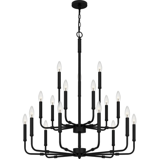 Abner 18-Light Chandelier in Matte Black