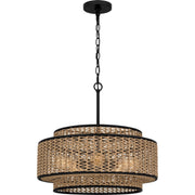 Rope 5-Light Tiered Pendant in Matte Black