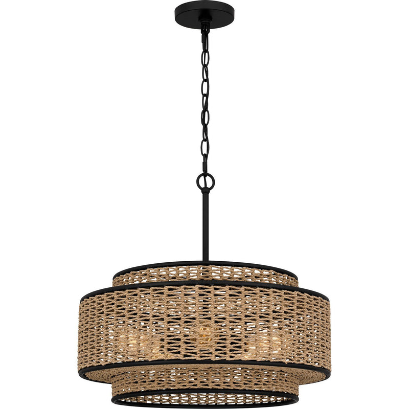 Rope 5-Light Tiered Pendant in Matte Black