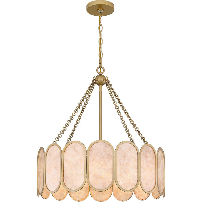 Mica Drum 4-Light Pendant in Light Gold