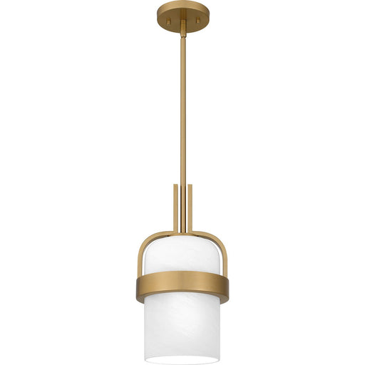 Piccolo Alabaster Glass Mini Pendant in Aged Brass