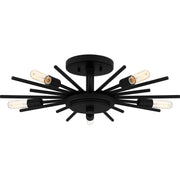 Sputnik 5-Light Semi-Flush Mount in Matte Black