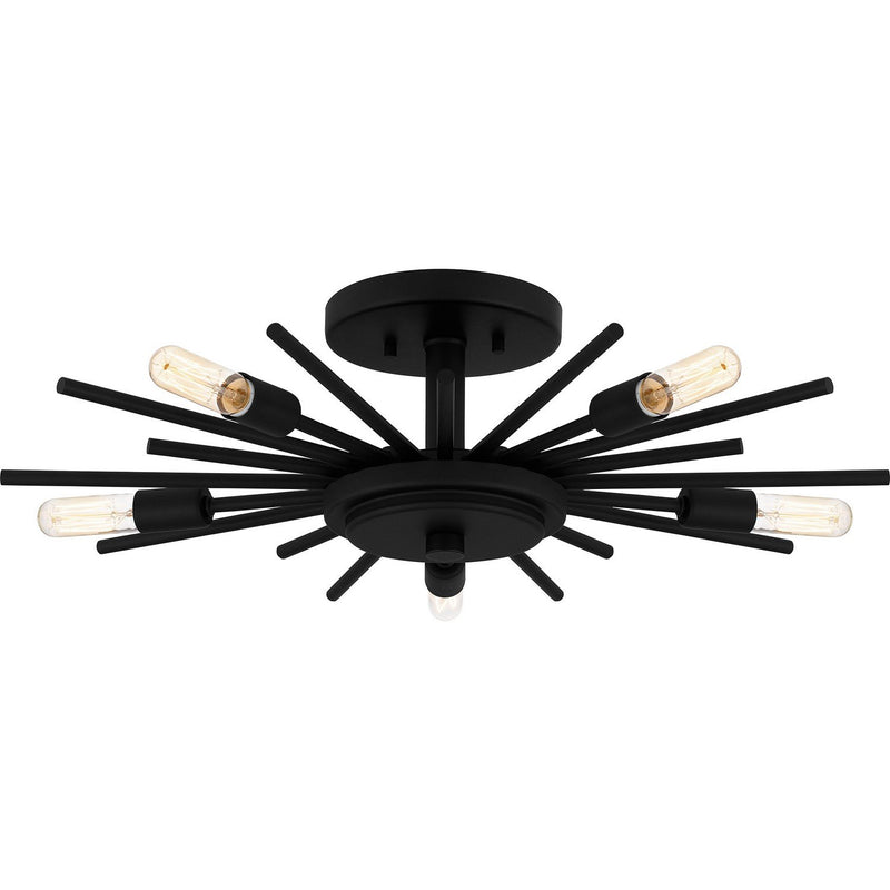Sputnik 5-Light Semi-Flush Mount in Matte Black
