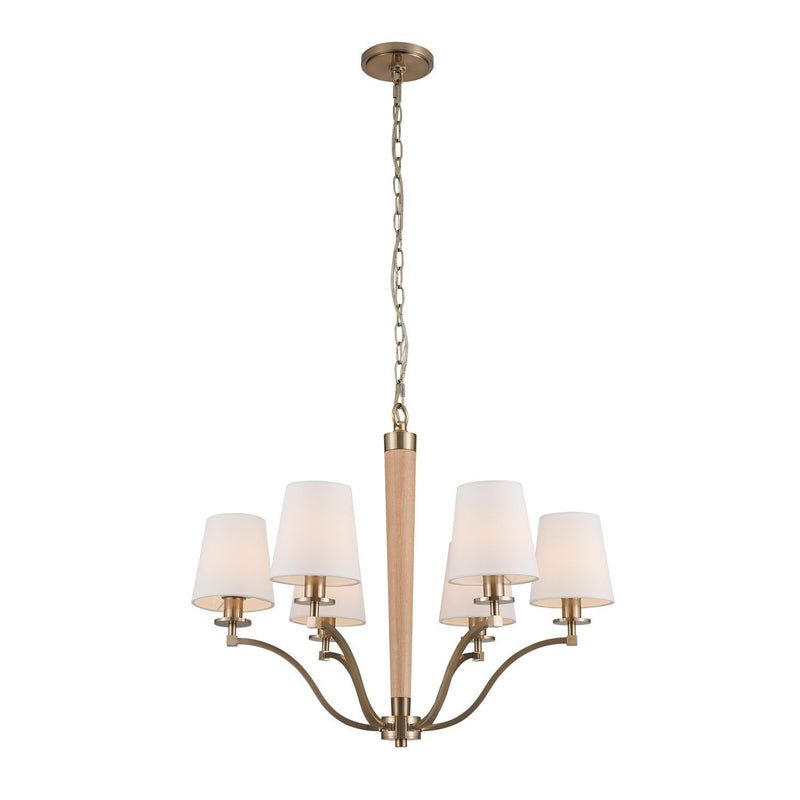 Curva 6-Light Chandelier in Brushed Champagne Gold