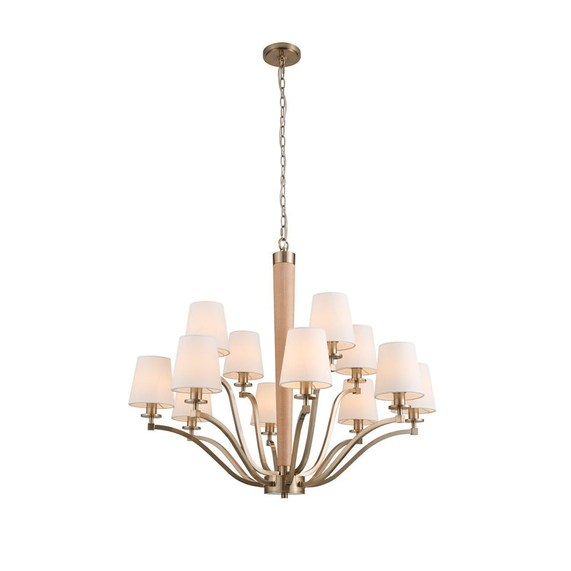 Curva 12-Light Chandelier in Brushed Champagne Gold