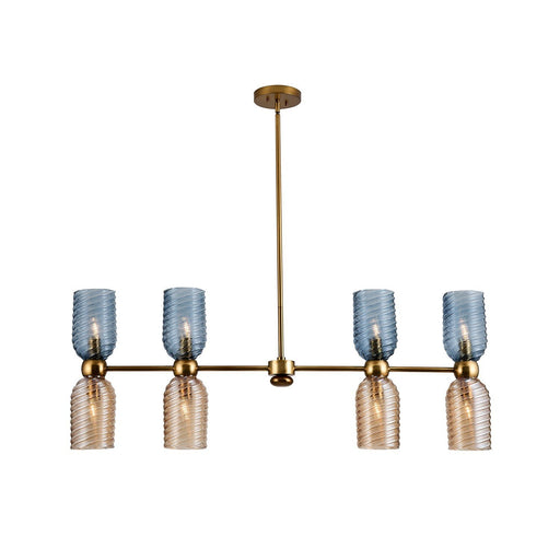 Azul 8-Light Linear Pendant in Aged Gold