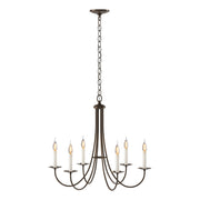Simple Sweep 6 Arm Chandelier in Bronze - 101160-SKT-05 by Hubbardton Forge