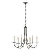 Simple Sweep 6 Arm Chandelier in Oil Rubbed Bronze - 101160-SKT-14 by Hubbardton Forge