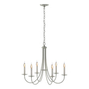 Simple Sweep 6 Arm Chandelier in Sterling - 101160-SKT-85 by Hubbardton Forge