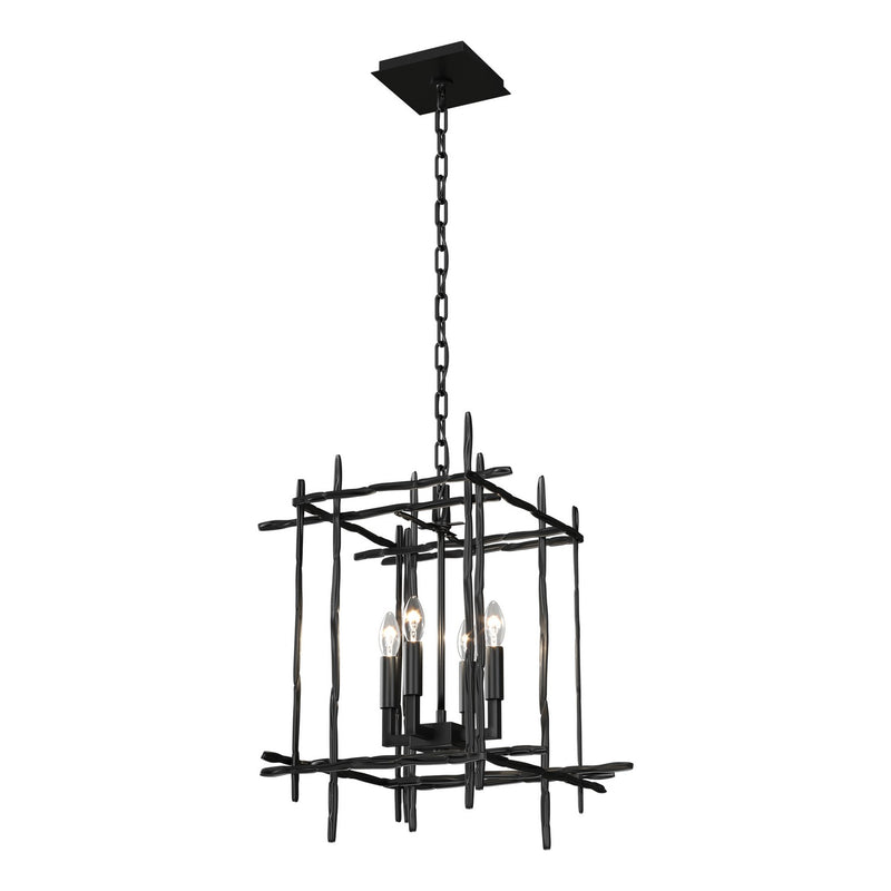 Tura 4-Light Small Chandelier in Ink - 101315-SKT-89 by Hubbardton Forge