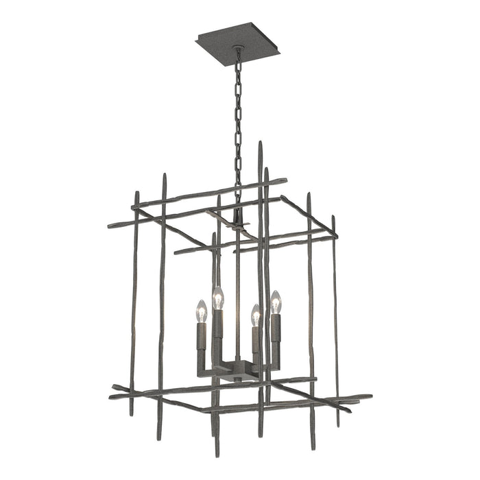 Tura 4-Light Medium Chandelier in Natural Iron - 101316-SKT-20 by Hubbardton Forge
