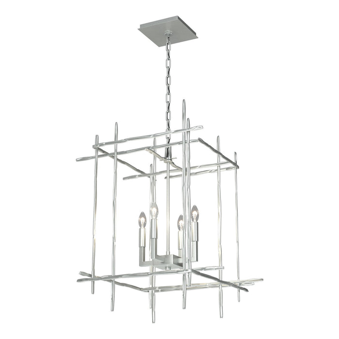 Tura 4-Light Medium Chandelier in Vintage Platinum - 101316-SKT-82 by Hubbardton Forge