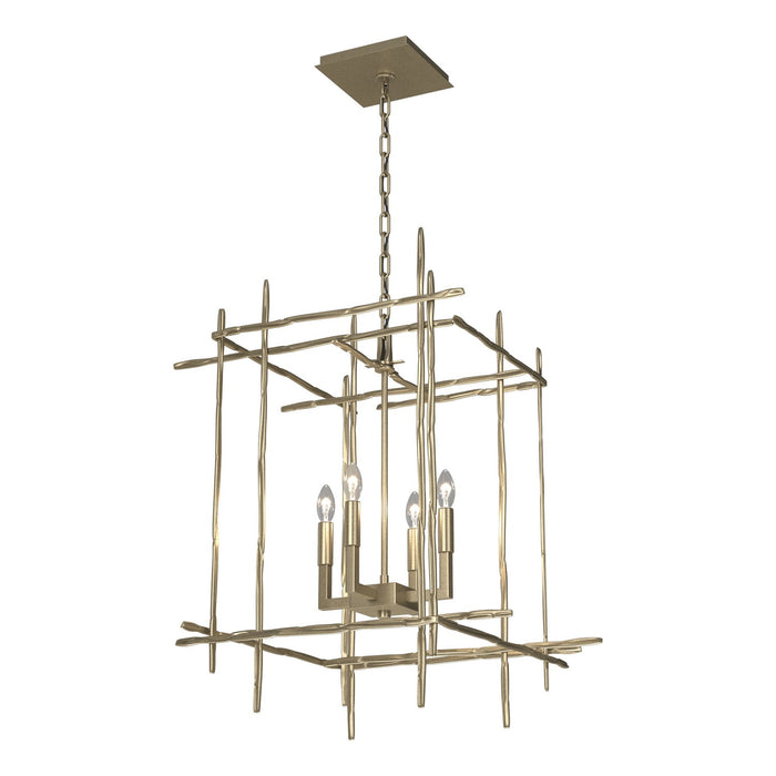 Tura 4-Light Medium Chandelier in Soft Gold - 101316-SKT-84 by Hubbardton Forge