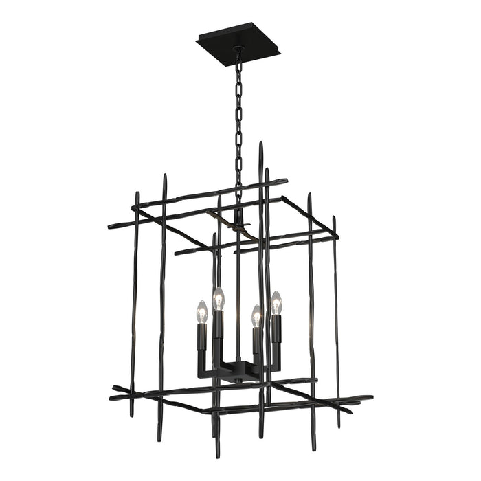 Tura 4-Light Medium Chandelier in Ink - 101316-SKT-89 by Hubbardton Forge