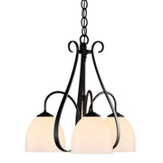 Sweeping Taper 3 Arm Chandelier in Black - 101441-SKT-10-GG0001 by Hubbardton Forge