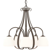 Sweeping Taper 5 Arm Chandelier in Bronze - 101445-SKT-05-GG0001 by Hubbardton Forge