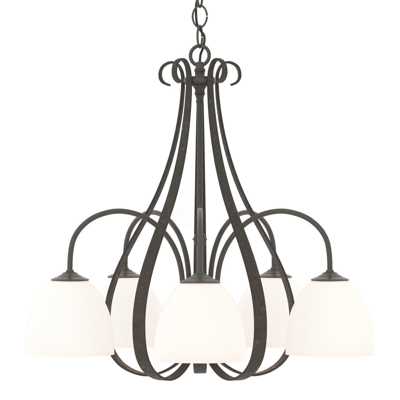 Sweeping Taper 5 Arm Chandelier in Dark Smoke - 101445-SKT-07-GG0001 by Hubbardton Forge