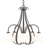 Sweeping Taper 5 Arm Chandelier in Oil Rubbed Bronze - 101445-SKT-14-GG0001 by Hubbardton Forge