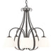 Sweeping Taper 5 Arm Chandelier in Oil Rubbed Bronze - 101445-SKT-14-GG0001 by Hubbardton Forge