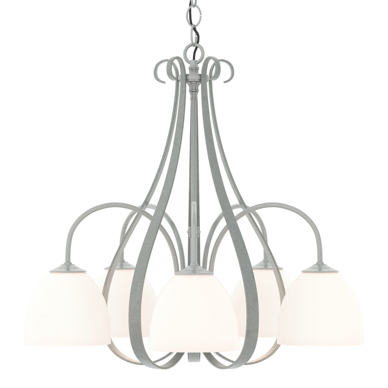 Sweeping Taper 5 Arm Chandelier in Vintage Platinum - 101445-SKT-82-GG0001 by Hubbardton Forge