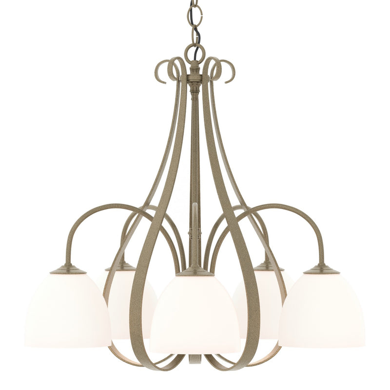 Sweeping Taper 5 Arm Chandelier in Soft Gold - 101445-SKT-84-GG0001 by Hubbardton Forge