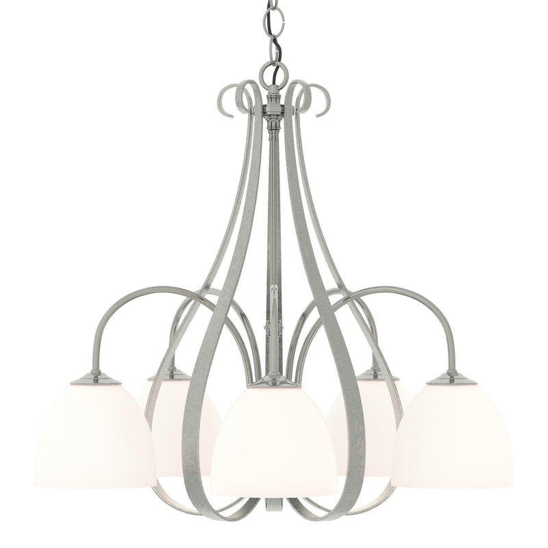 Sweeping Taper 5 Arm Chandelier in Sterling - 101445-SKT-85-GG0001 by Hubbardton Forge