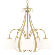 Sweeping Taper 5 Arm Chandelier in Modern Brass - 101445-SKT-86-GG0001 by Hubbardton Forge