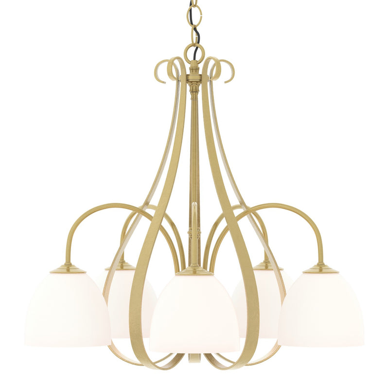 Sweeping Taper 5 Arm Chandelier in Modern Brass - 101445-SKT-86-GG0001 by Hubbardton Forge
