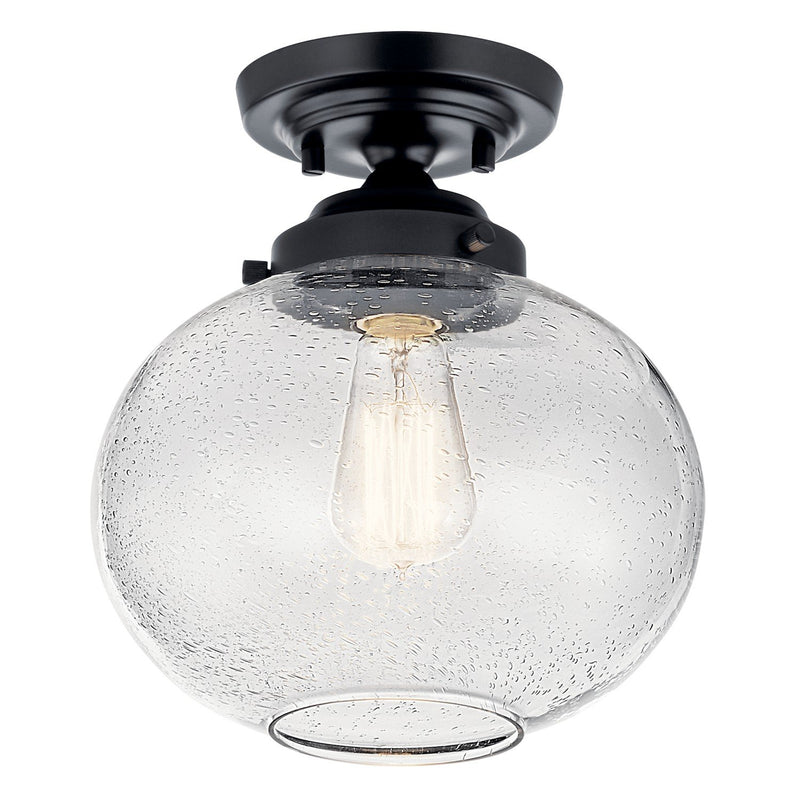 Avery 9.75" Semi-Flush Mount in Black