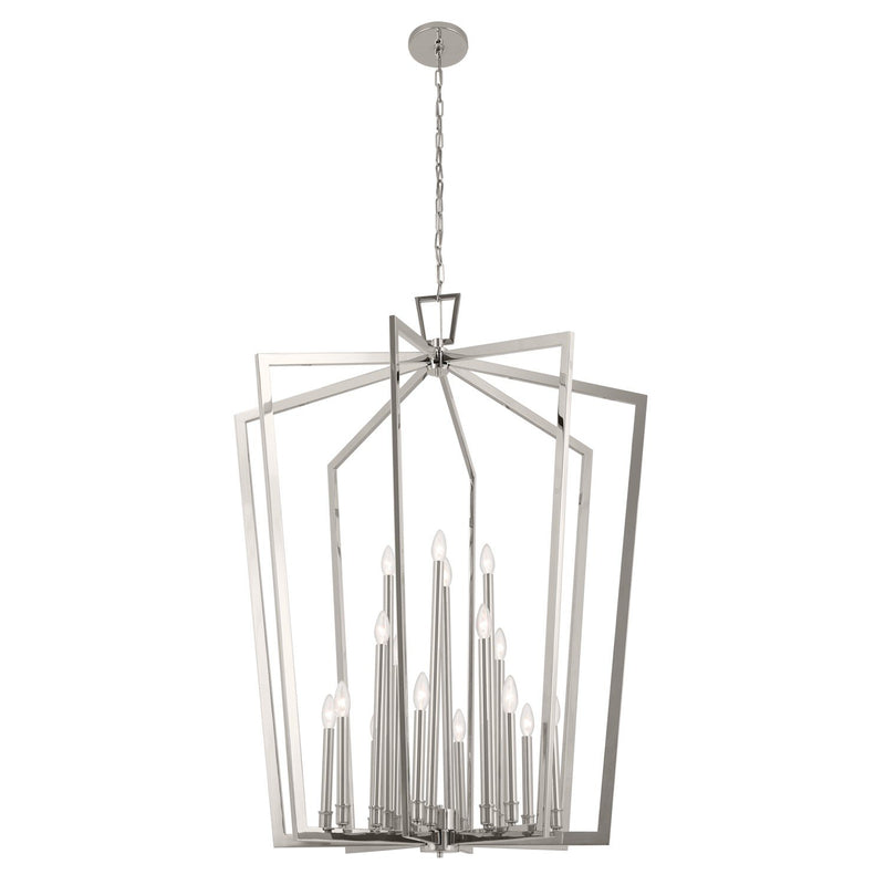 Abbotswell 16-Light Lantern Pendant in Polished Nickel