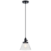 Avery 8" Cone Mini Pendant in Black