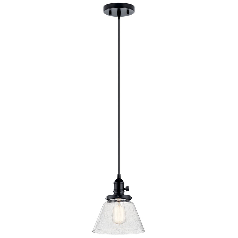 Avery 8" Cone Mini Pendant in Black