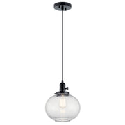 Avery 9.75" Globe Mini Pendant in Black
