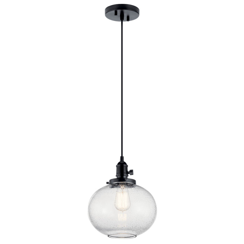 Avery 9.75" Globe Mini Pendant in Black