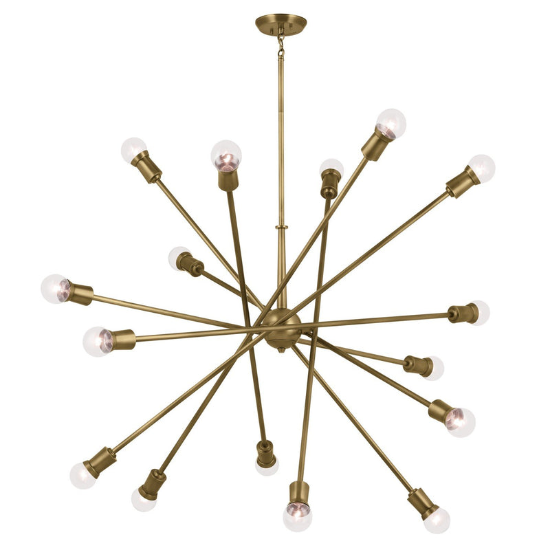 Armstrong 16-Light Chandelier in Natural Brass