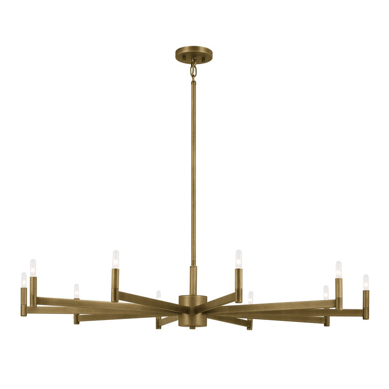 Erzo 10-Light Chandelier in Natural Brass
