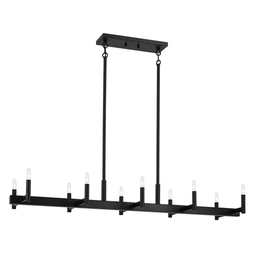 Erzo 10-Light Linear Chandelier in Black