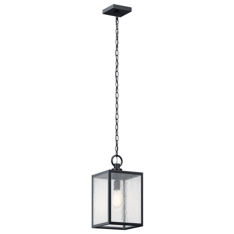 Lahden Convertible Outdoor Lantern Pendant in Black Textured