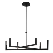 Priam 6-Light 38" Chandelier in Matte Black