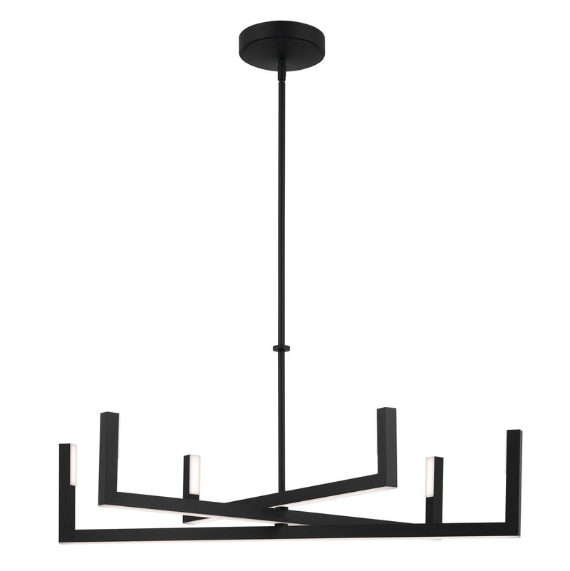 Priam 6-Light 38" Chandelier in Matte Black