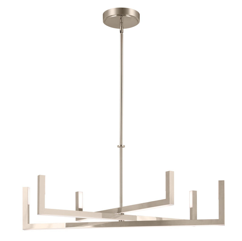Priam 6-Light 38" Chandelier in Polished Nickel