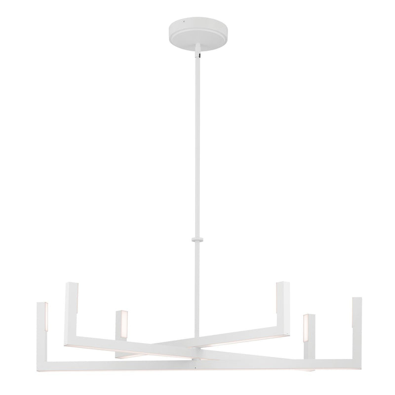 Priam 6-Light 38" Chandelier in White