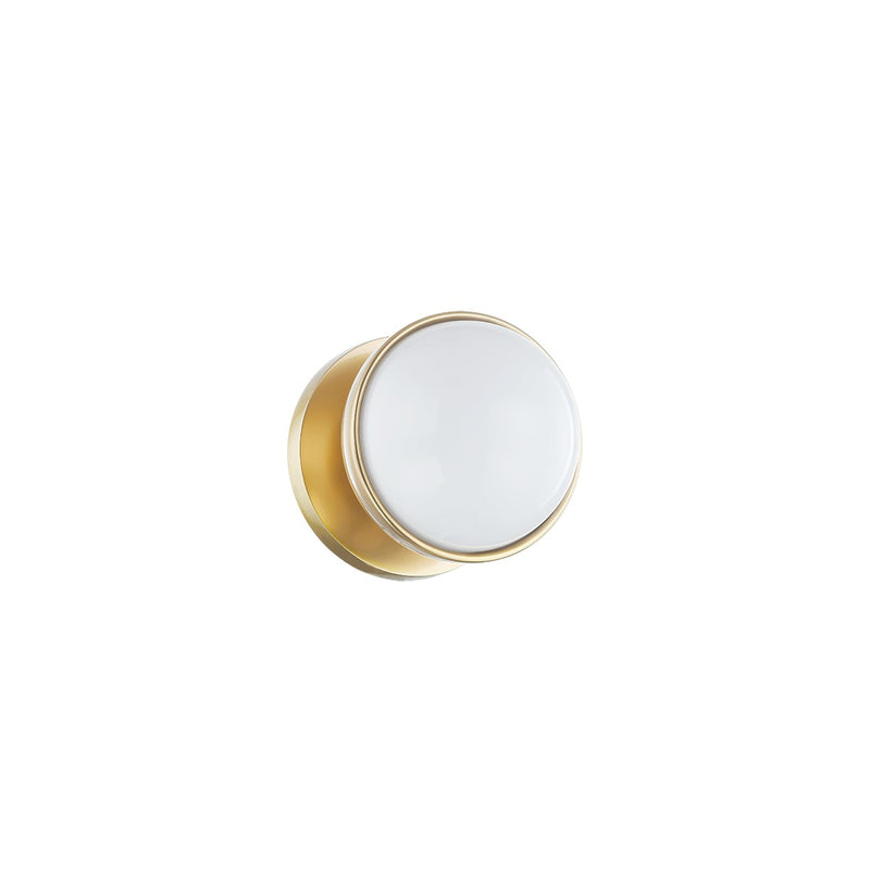 Amy One Light Bath Sconce in Aged Brass