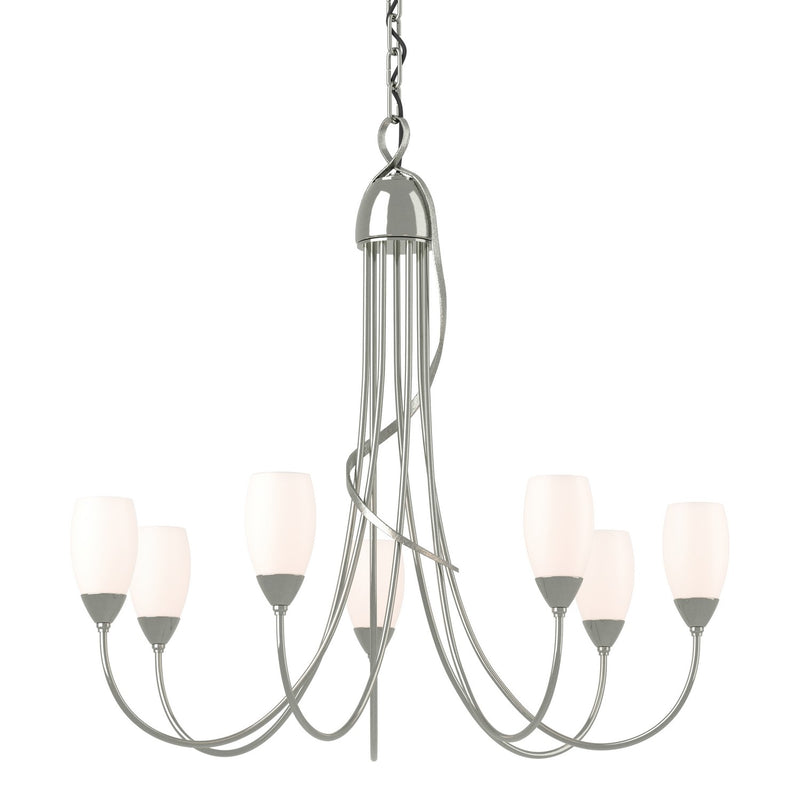 Flora 7 Arm Chandelier in Sterling - 103049-SKT-85-GG0444 by Hubbardton Forge
