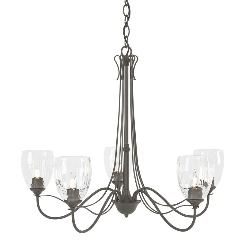 Trellis 5 Arm Chandelier in Dark Smoke - 103063-SKT-07-LL0083 by Hubbardton Forge