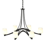 Oval Ribbon 6 Arm Chandelier in Black - 104106-SKT-10-GG0236 by Hubbardton Forge
