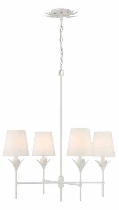 Broche 4-Light Chandelier in Matte White - Lamps Expo