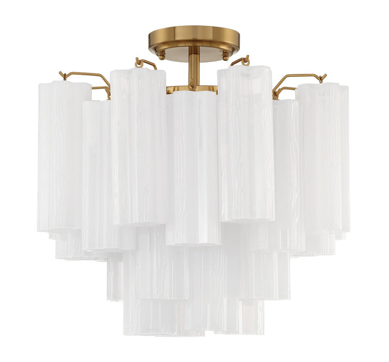 ADD-300-AG-WH_CEILING- Addis 4-Light Ceiling Mount in Aged Brass by Crystorama