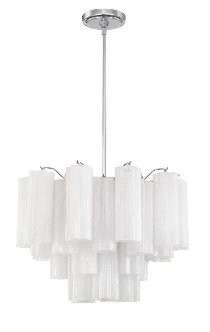 ADD-306-CH-WH- Addis 6-Light Chandelier in Polished Chrome by Crystorama